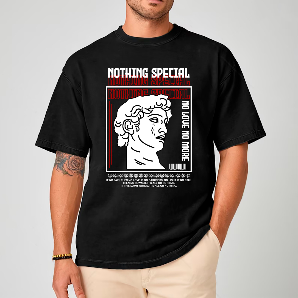 Camiseta Oversized Nothing Special Busto Clássico 100% Algodão Style Estilo Streetwear