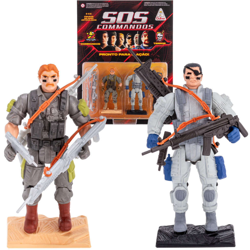 Bonecos SOS Commandos Vs Terror Willie Go x Mattone   Gulliver PRONTA ENTREGA!!!!