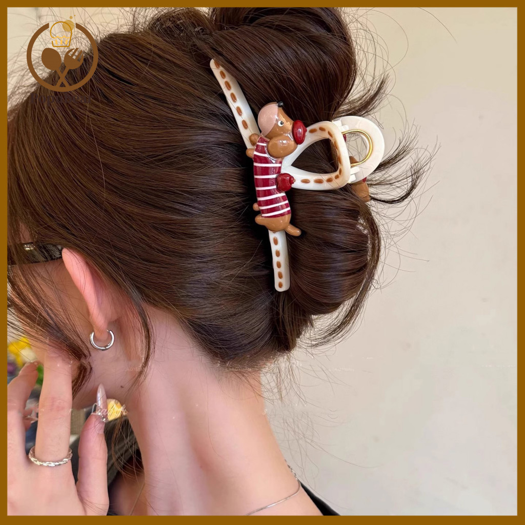 Stable Hair Claw Strong Grip Clip – Cute Cartoon Dog Design No Pressure Shark Style Accessory for Women and Girls Perf