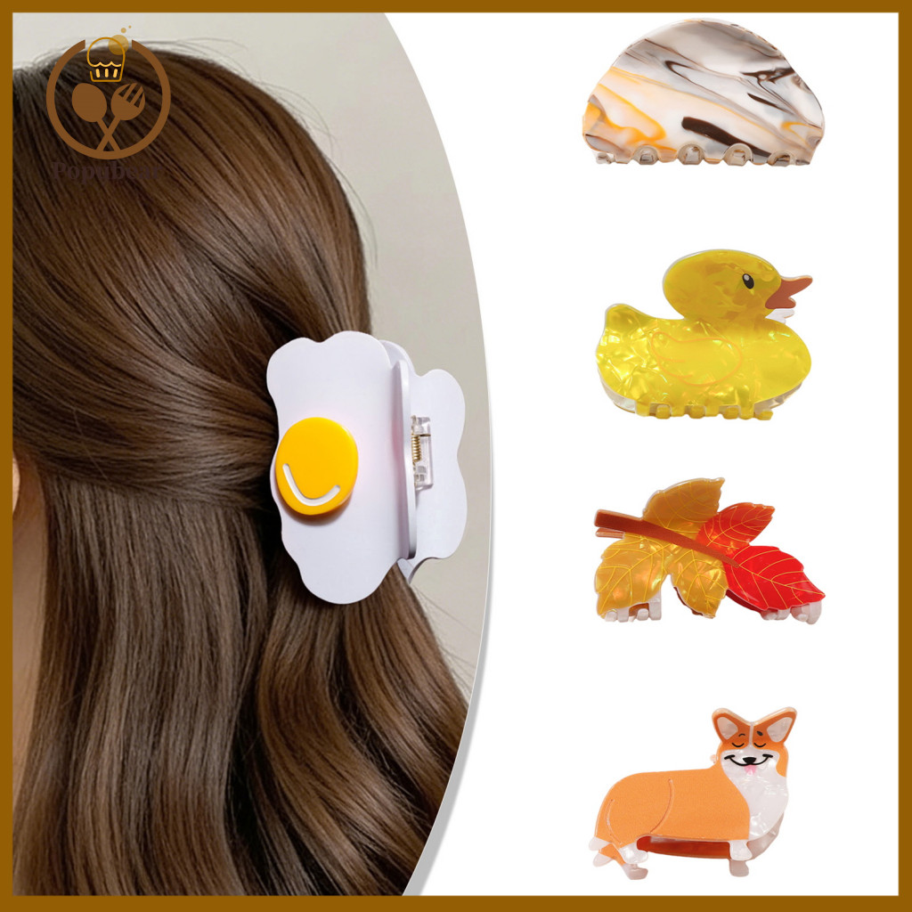 Multi-color Hair Claw Cartoon Clip – Strong Grip Medium Shark Shape Back Head Shower Cute Versatile Accessory for Wome