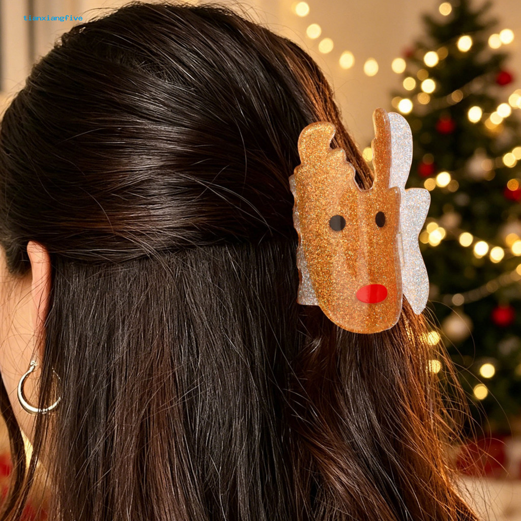 Christmas Hair Claw Clips Holiday for Cute Clip for Women Non-slip Strong Hold Shark Lightweight Decorative for