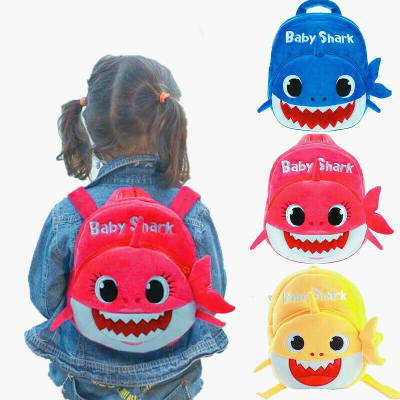 Mochila infantil de moda Baby Shark Plush Cute Cartoon Bag para crianças Kids School Gifts Sports Zipper Bag Outdoor