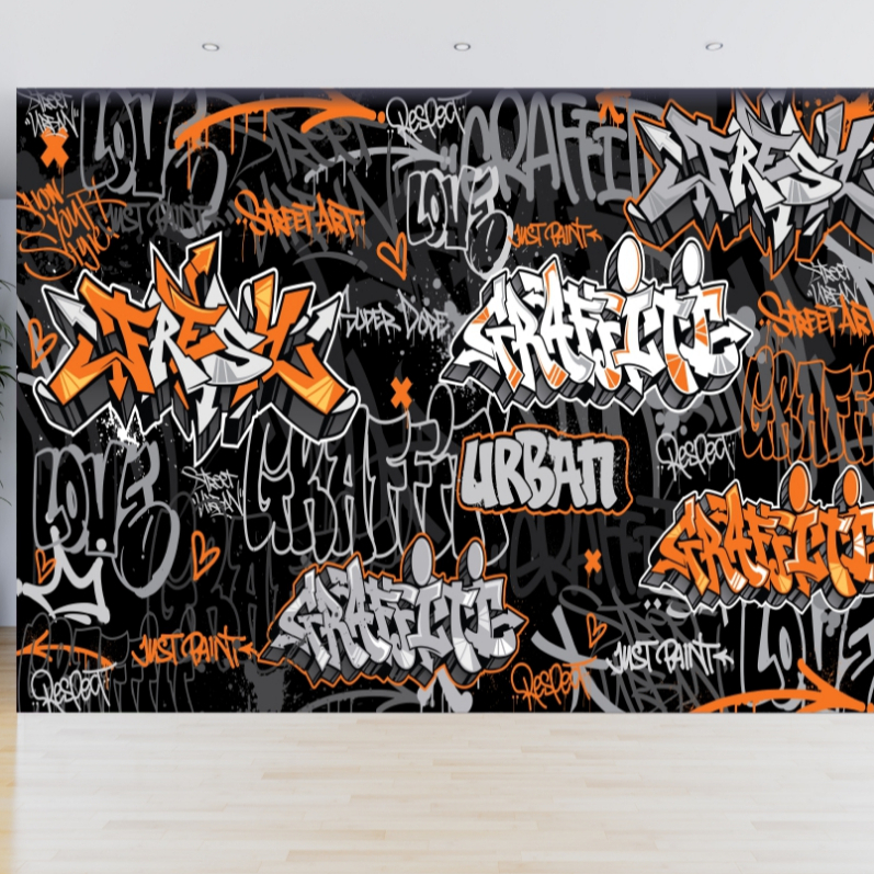 Papel de Parede Grafite Arte Urbana Graffiti Adesivo Gamer Bomb Pixação Tag Hip Hop Rap Break - #020
