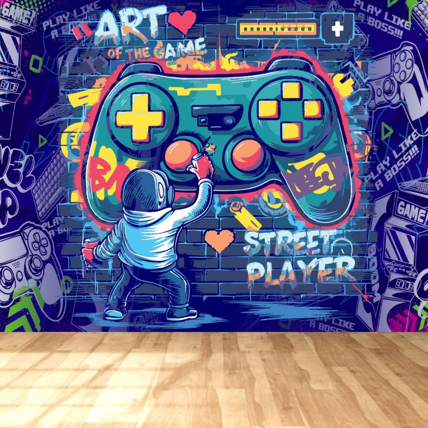 Papel de Parede Grafite Arte Urbana Graffiti Adesivo Gamer Bomb Pixação Tag Hip Hop Rap Break - #016