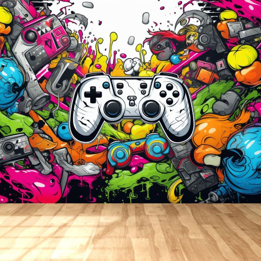 Papel de Parede Grafite Arte Urbana Graffiti Adesivo Gamer Bomb Pixação Tag Hip Hop Rap Break - #017