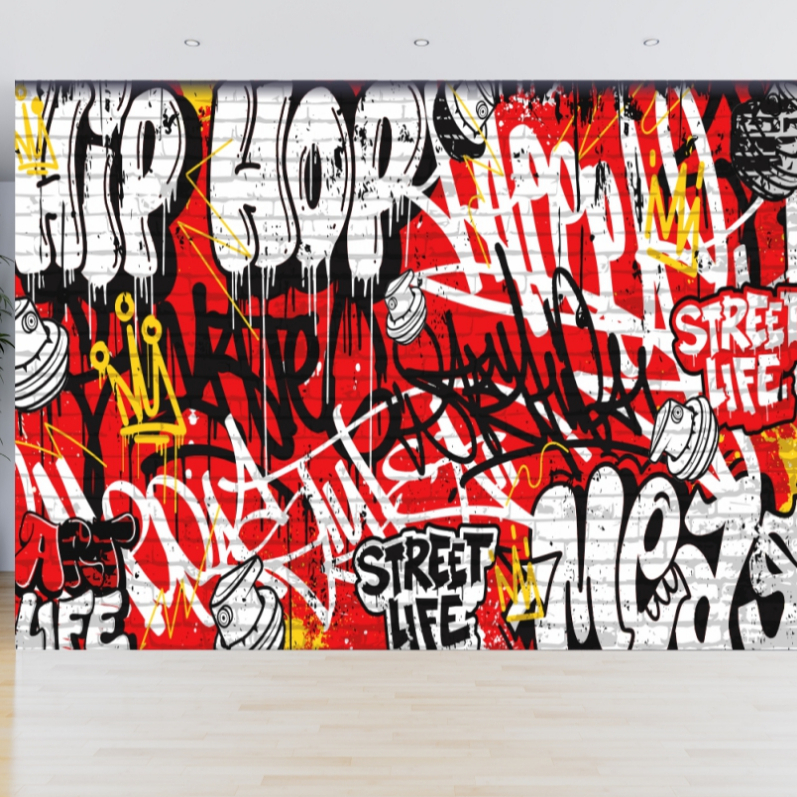 Papel de Parede Grafite Arte Urbana Graffiti Adesivo Gamer Bomb Pixação Tag Hip Hop Rap Break - #019