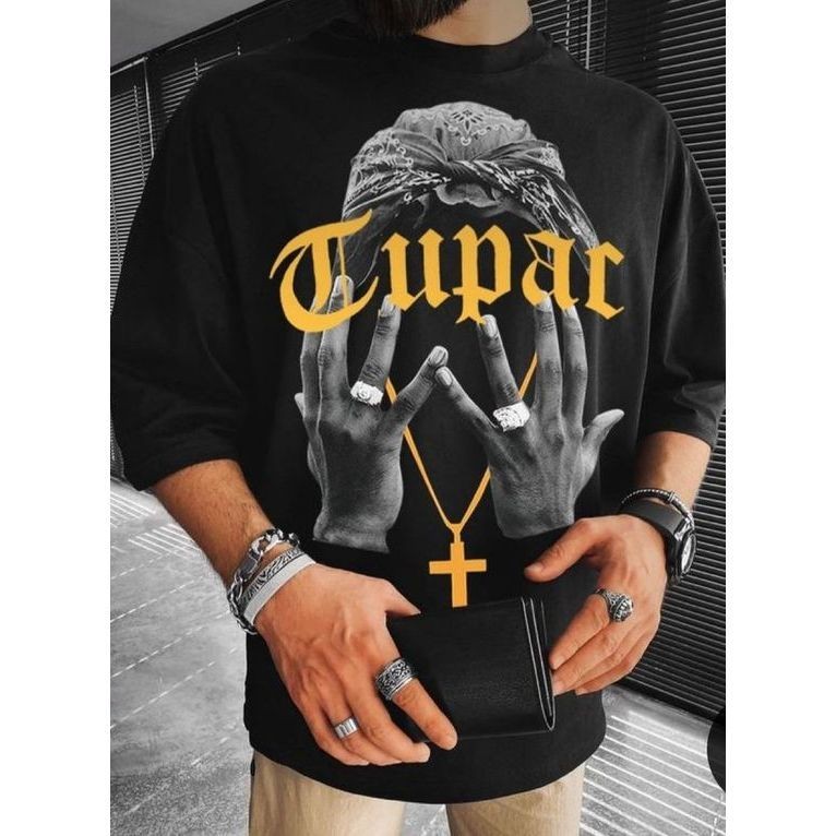 Camiseta Estampada Rapper Tupac 2pac Street Styles Moda 100& Algodão Promoção