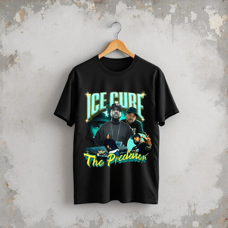 Camiseta Algodão Masculino Ice Cube Rapper Rap Famoso Gângster Blusa Unissex Hip Hop Verão Música Slim Fit