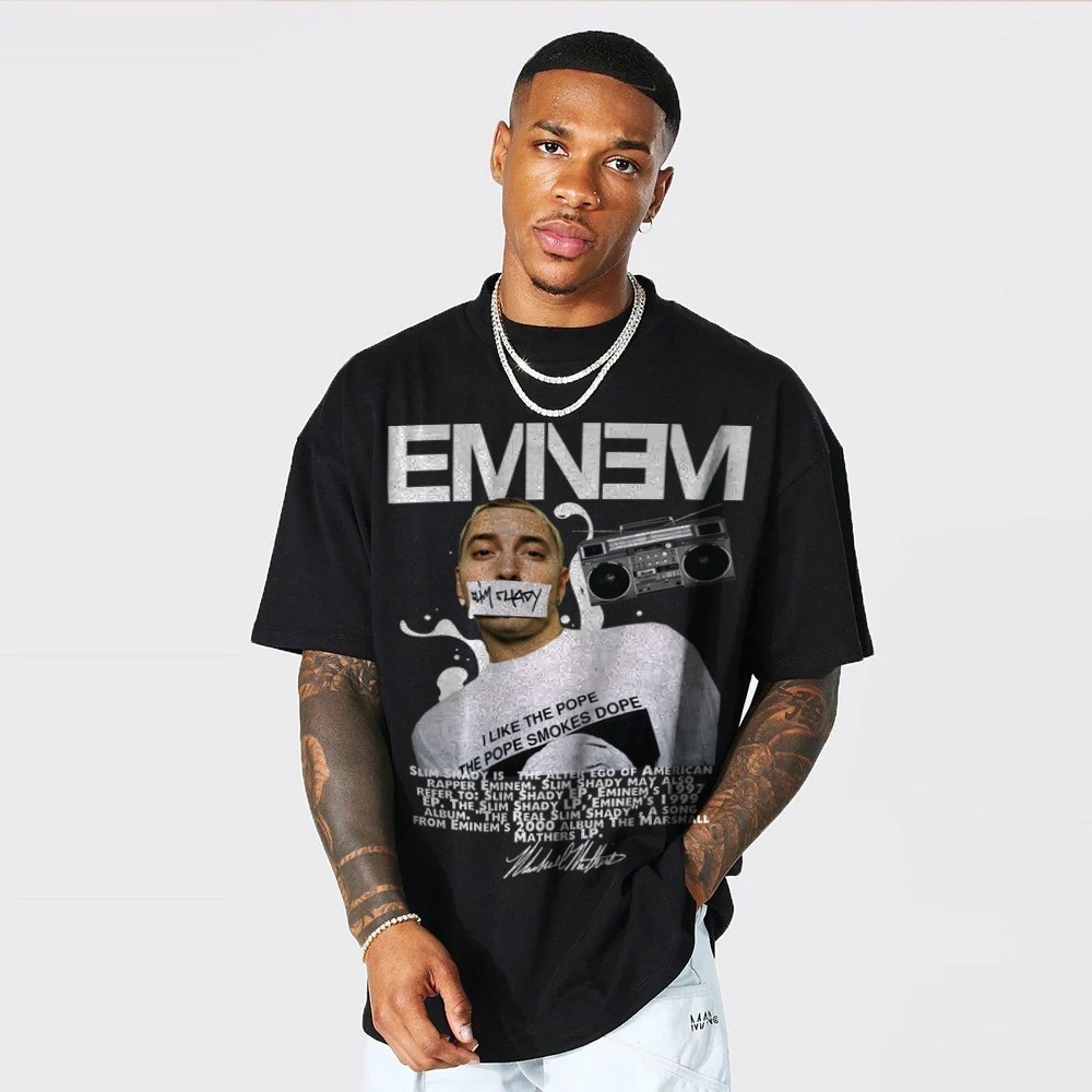 Camiseta Masculina Streetwear 100% Algodão Premium Bootleg Eminem rapper Unissex