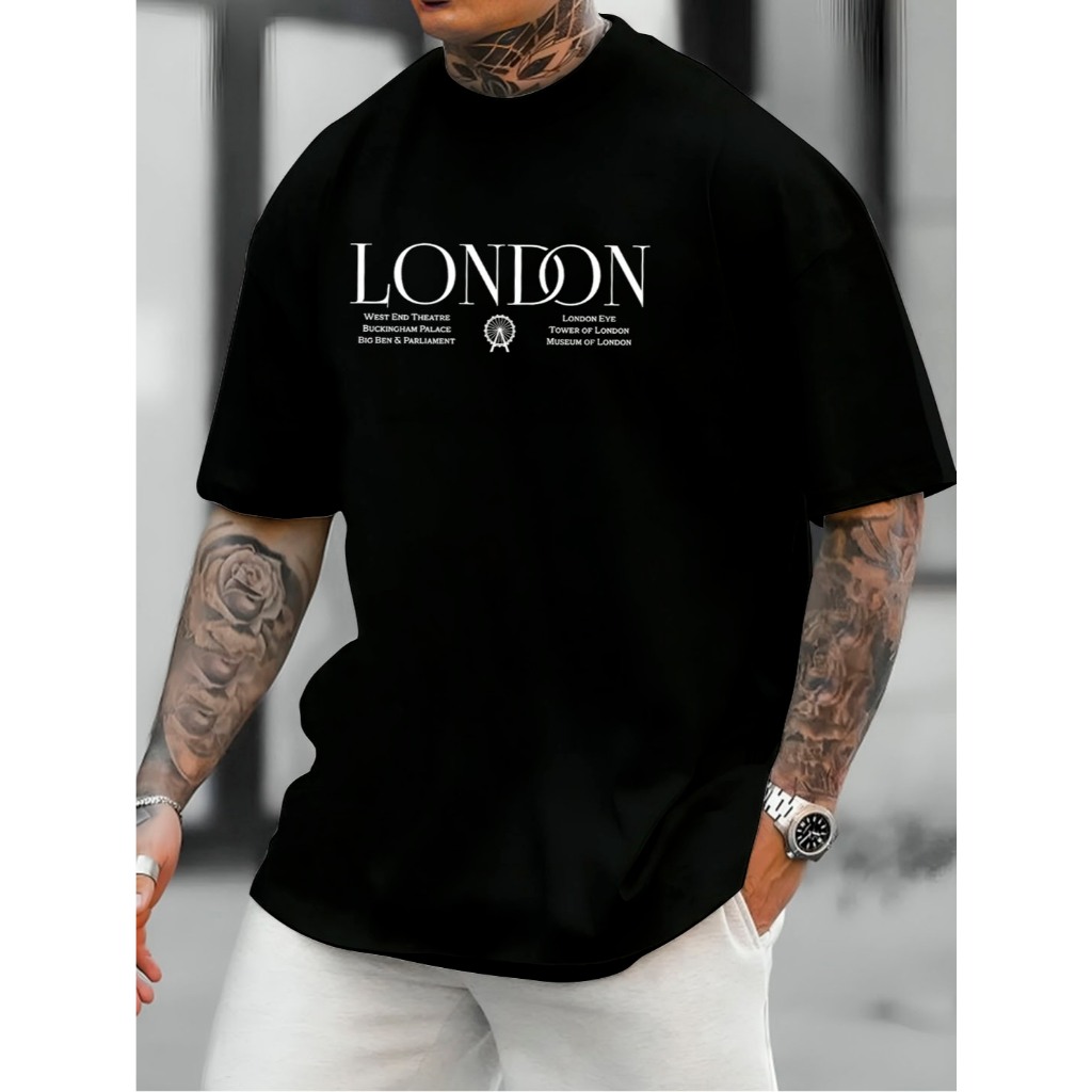 Camiseta Masculina Streetwear 100% Algodão Estampada LONDON WEST Camisa Qualidade Premium Unissex