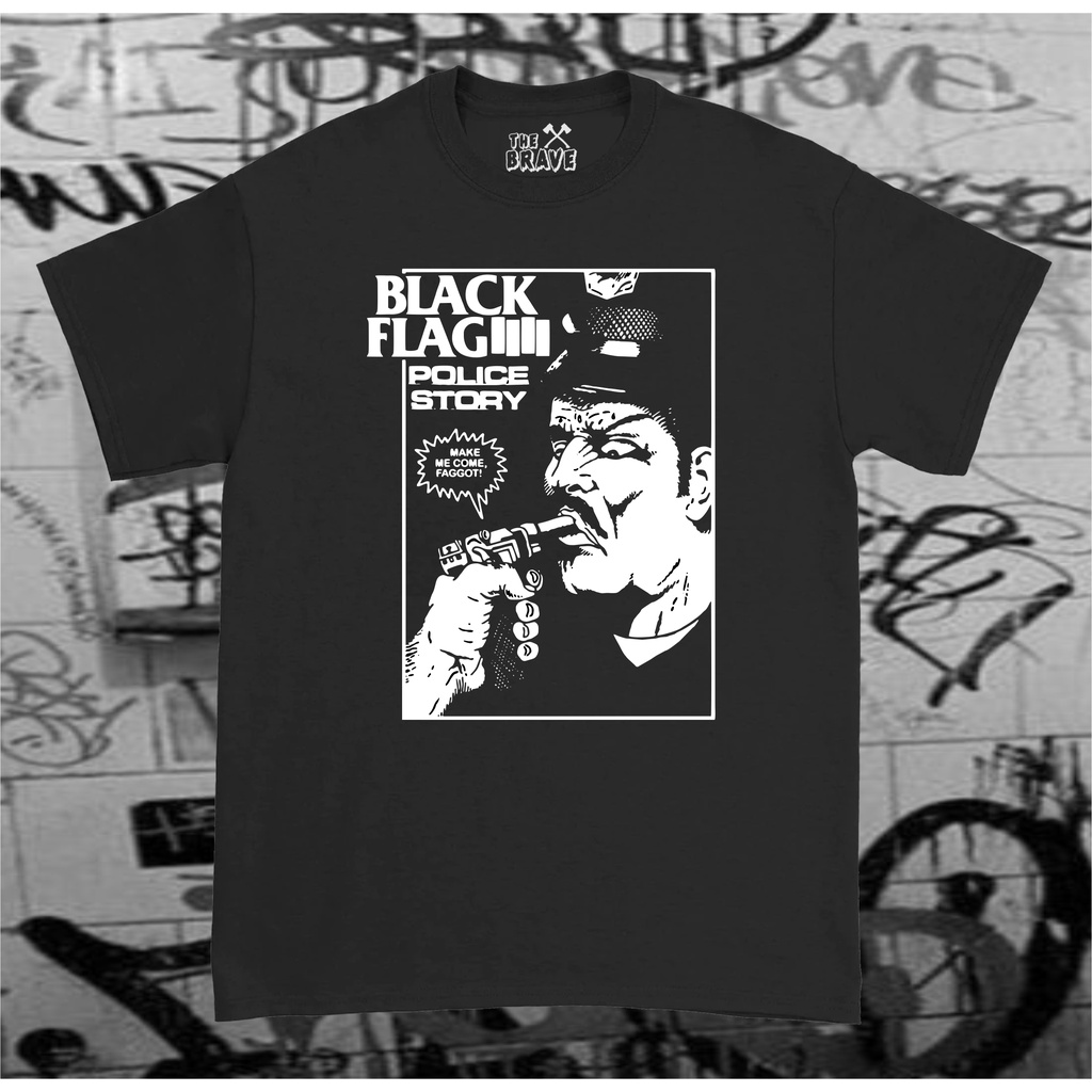 CAMISETA BLACK FLAG POLICE PUNK ROCK