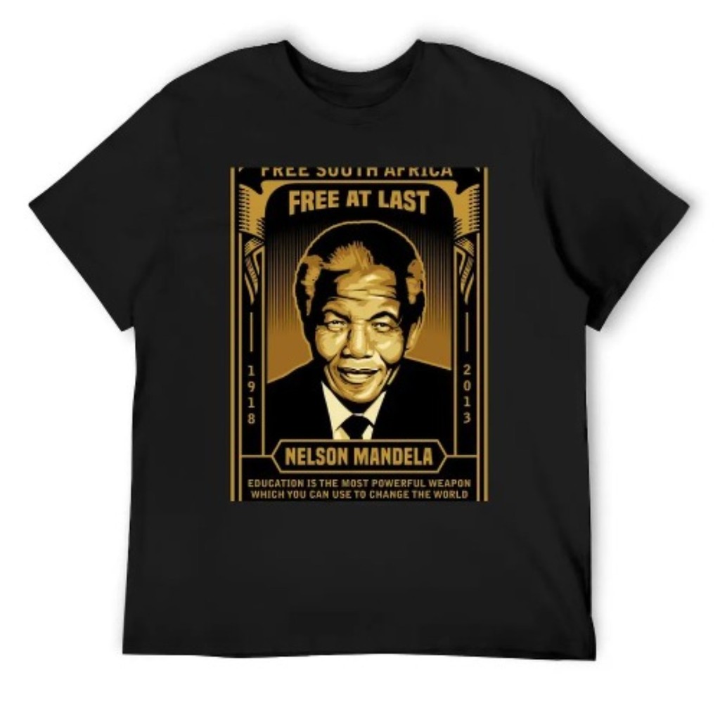 Camiseta Nelson Mandel Free At Last Camisa 100%Algodão Premium Blusa Unissex Blusa P ao G3 Plus Size