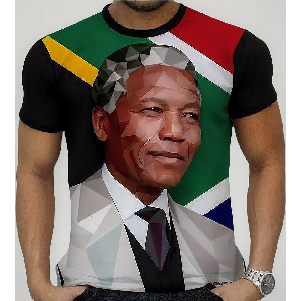 Camisa Camiseta Personalizada Nelson Mandela Negro África 1