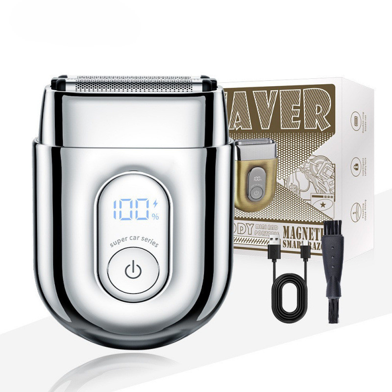 Display Digital Power Household Business Trip Portátil Mini Barbeador Elétrico Tipo-C Recarregável Alternativo Três Lâmi