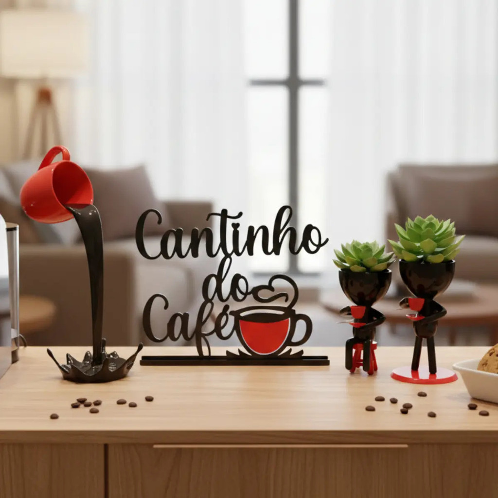 Cantinho Do Café Com Xicara Flutuante E Vasos Bob Kit 3 Mini Vasinhos  Enfeite Bob Robert para Casa vaso de plástico