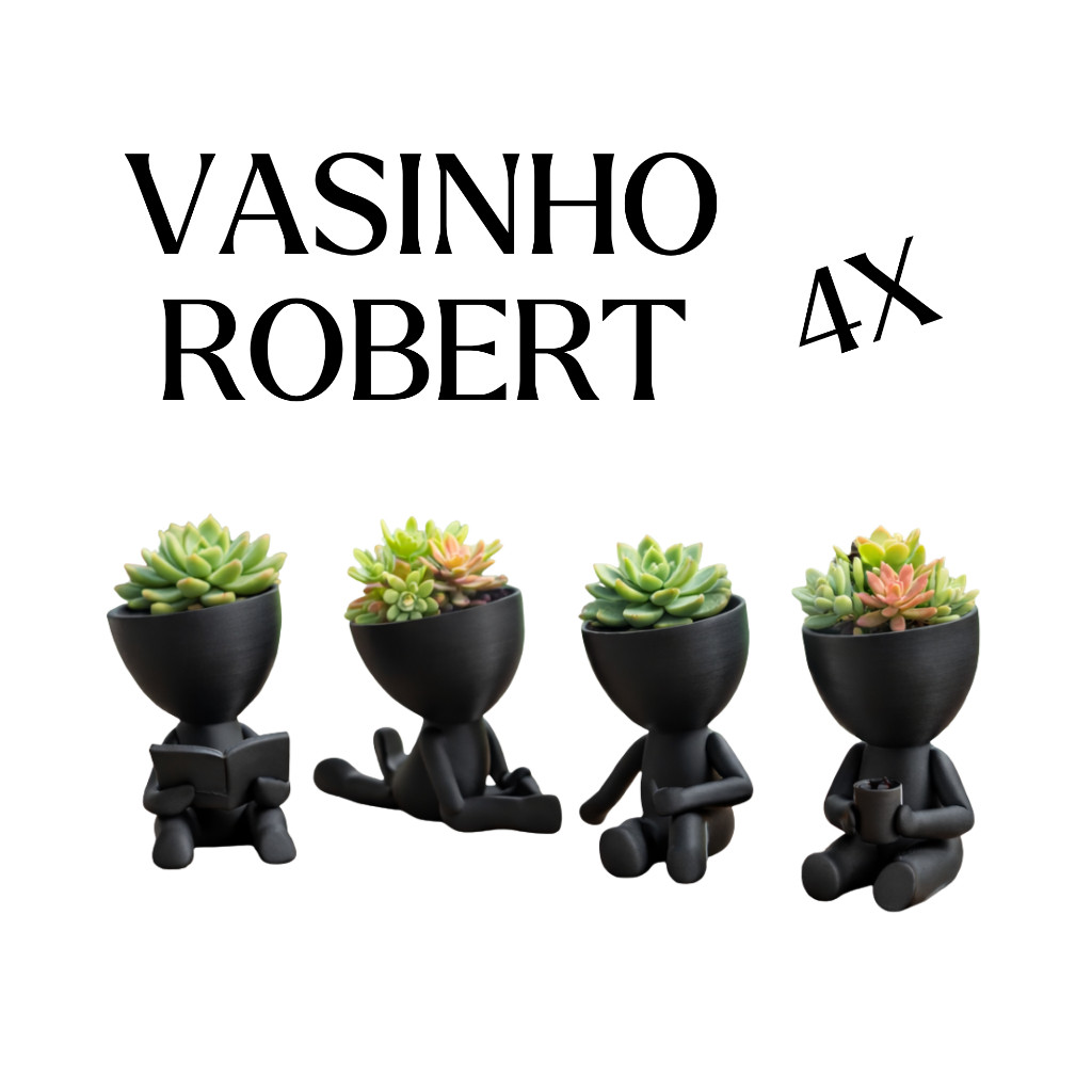 Robert Plant Kit 4 de Vasinhos Mini 7cm para Cactos e Suculentas ALTA QUALIDADE