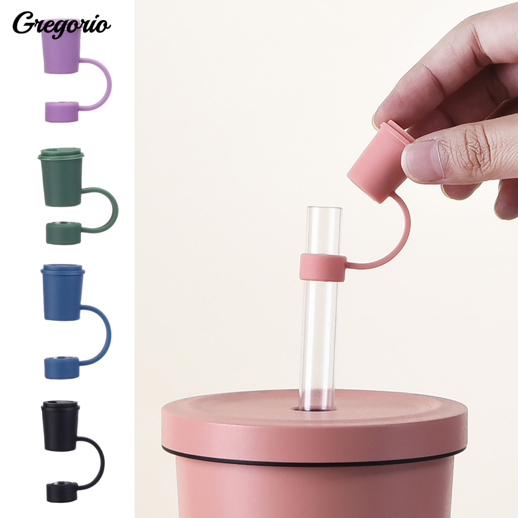 Leak-proof Straw Cover Easy to Clean 12mm Food Grade Plastic Reusable Dust-proof Solid Color Universal Glass Tip Plug Pr
