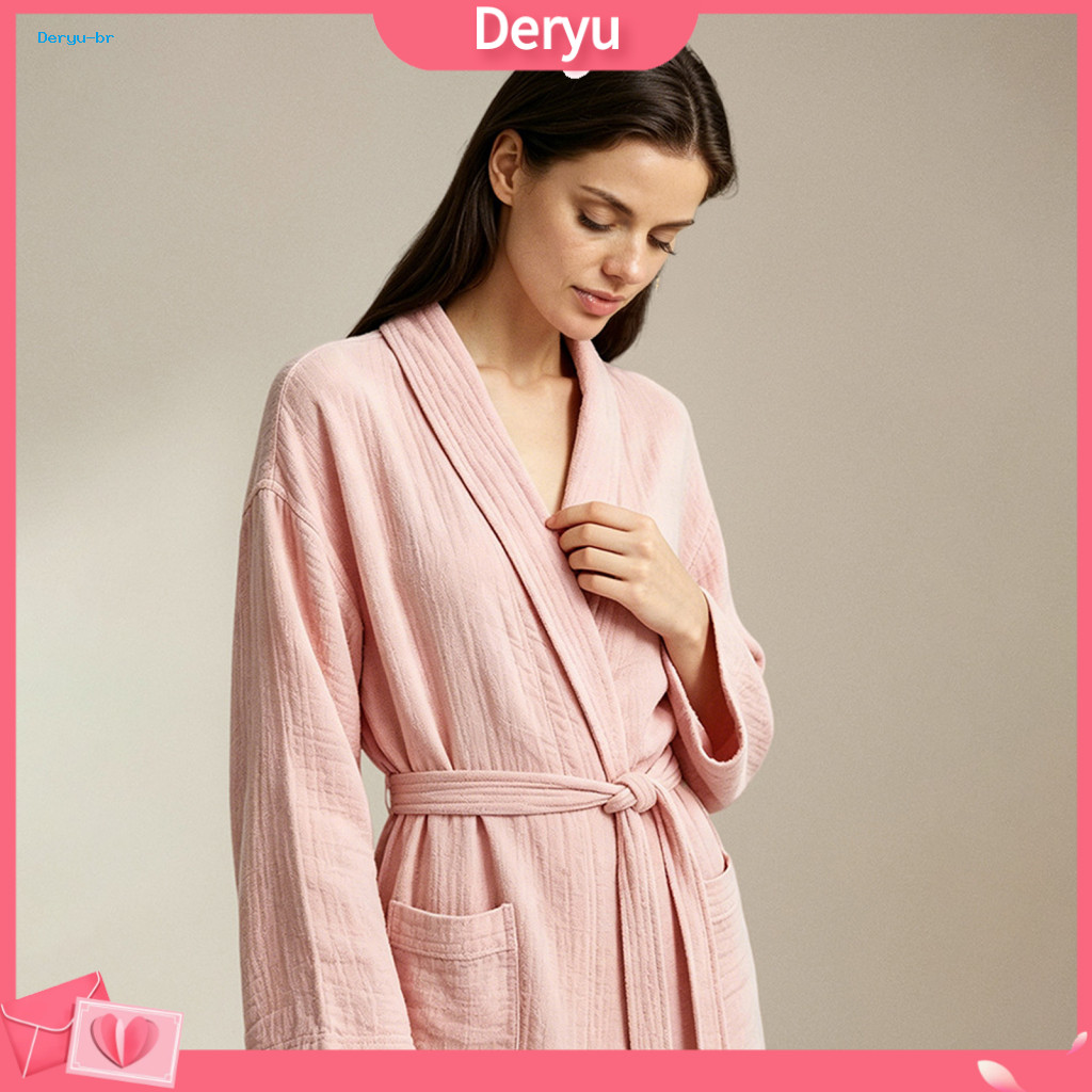 Absorbent Cotton Robe for Shower and Spa Soft Bathrobe for Men Women Fluffy Fleece Unisex Warm Cozy Quick Dry for Home f