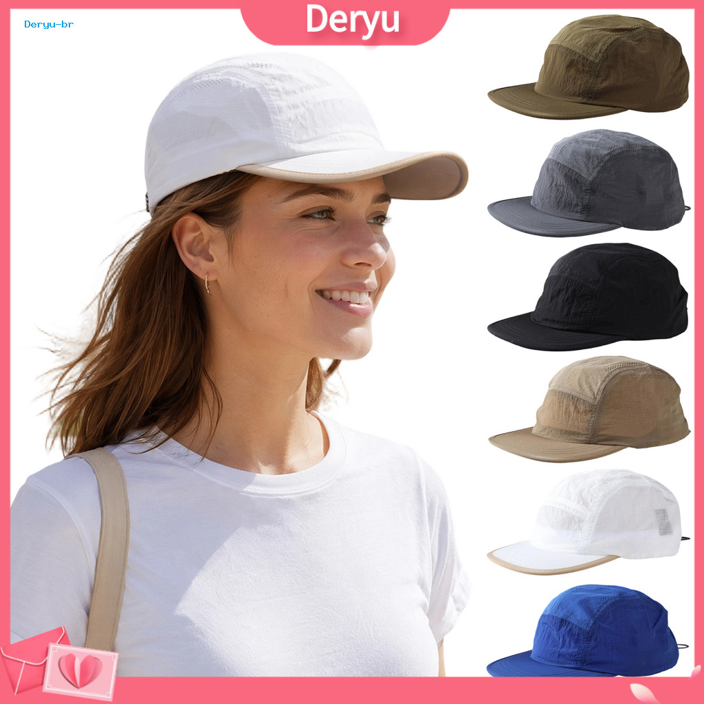 Flat Head Cap Quick-dry Lightweight Running Hat for Men Women Breathable Mesh Baseball with Upf 50 Sun Protection Sports