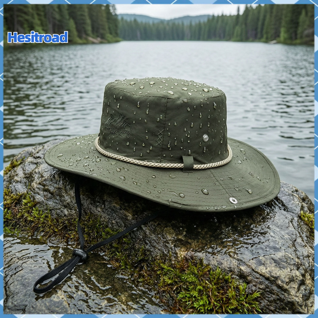 Wide Brim Bucket Hat for Men Women Uv Protection Sun Waterproof Quick-dry Fishing Cap with Wind Lanyard Flip – Perfect