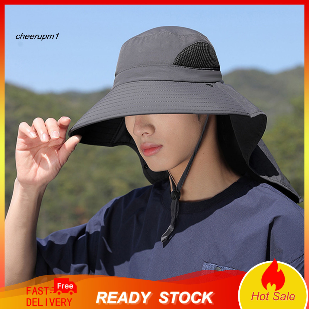 Quick Dry Gardening Hat with Flap Uv Protection Fishing Neck Full Coverage Sun for Men Women Wide Brim Removable Face fo