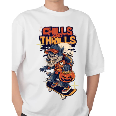 Camisa Camiseta algodão Black and White T Shirt Chills