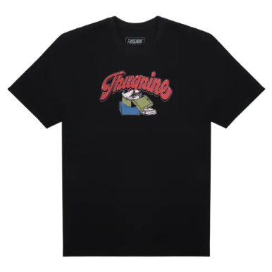 CAMISETA MASCULINO ESTILOSA THUG NINE LIQUE-PRETO 100% ALGODÃO