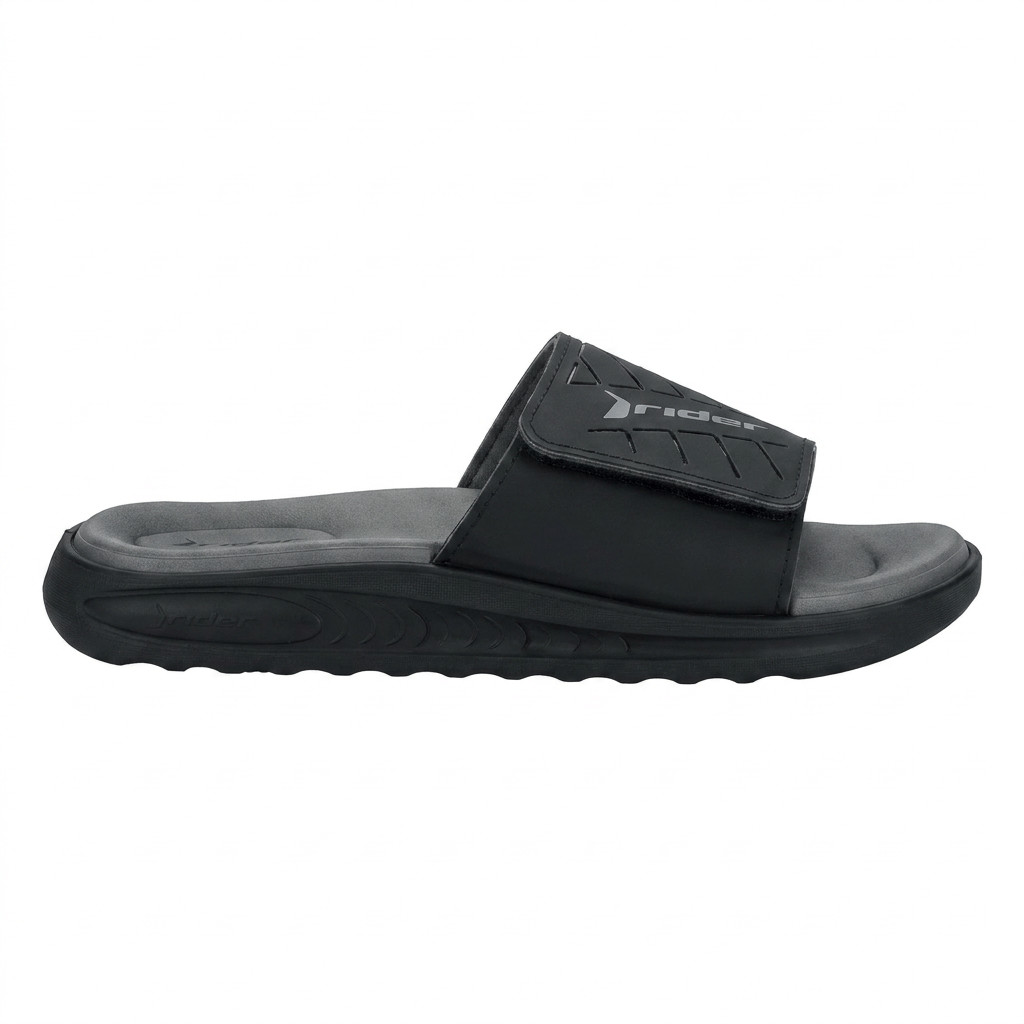 Slide Grendene Rider R Soft Plus Preto Masculino