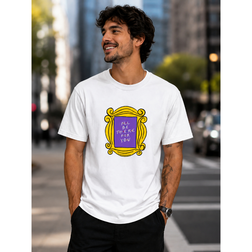 Camiseta FRIENDS MOLDURA I'll Be There For You 100% Algodão Unissex Camisa Série Sitcom