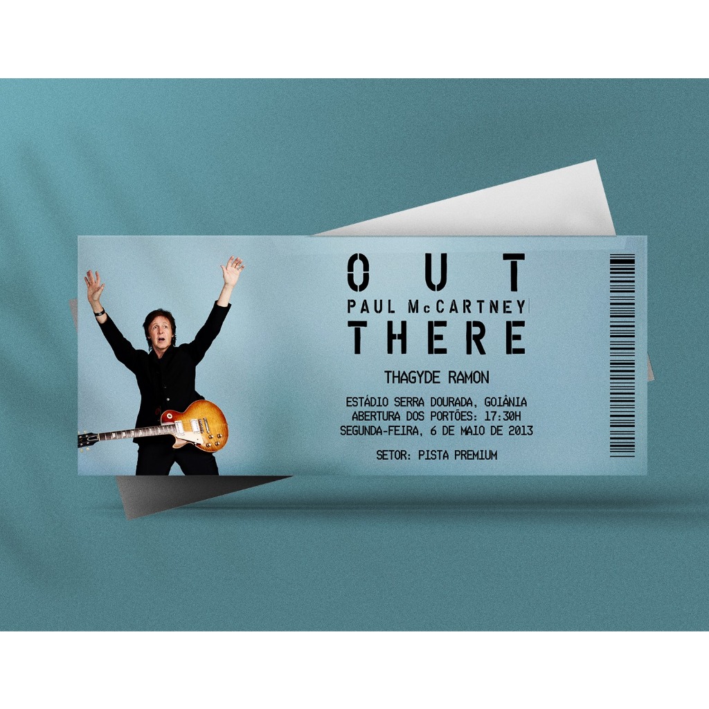 Ingresso Holográfico Personalizado Paul McCartney - Out There Tour