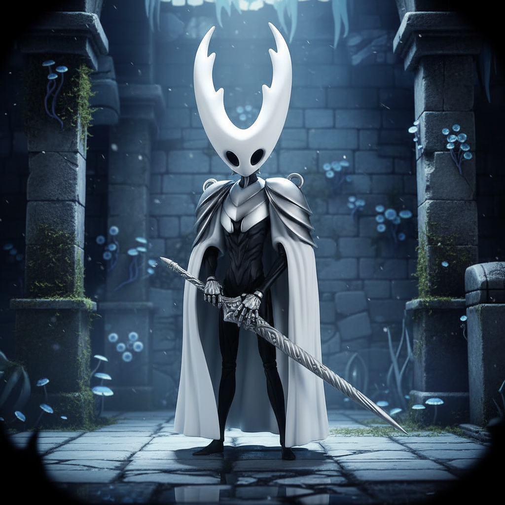 25CM Cavaleiro de Seda Hollow King Colecionável Figura Modelo Brinquedo Estátua Jogos Steam