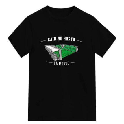 Camiseta Masculina Estampa Futebol Galo Caiu no Horto Tá Morto Tecido Premium 100% Algodão