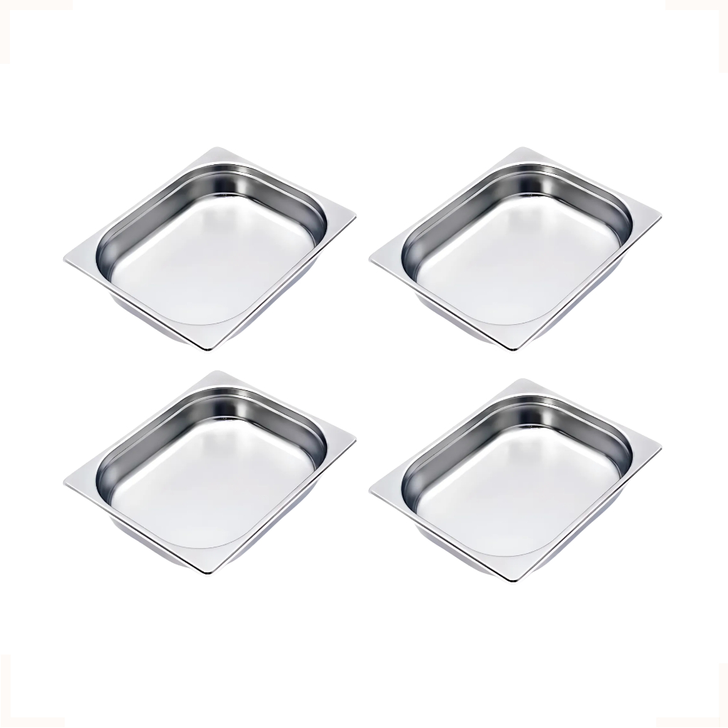 Kit 4 Cubas Gastronômica Gn 1/2 X 65 Mm Rechaud Buffet Self Service