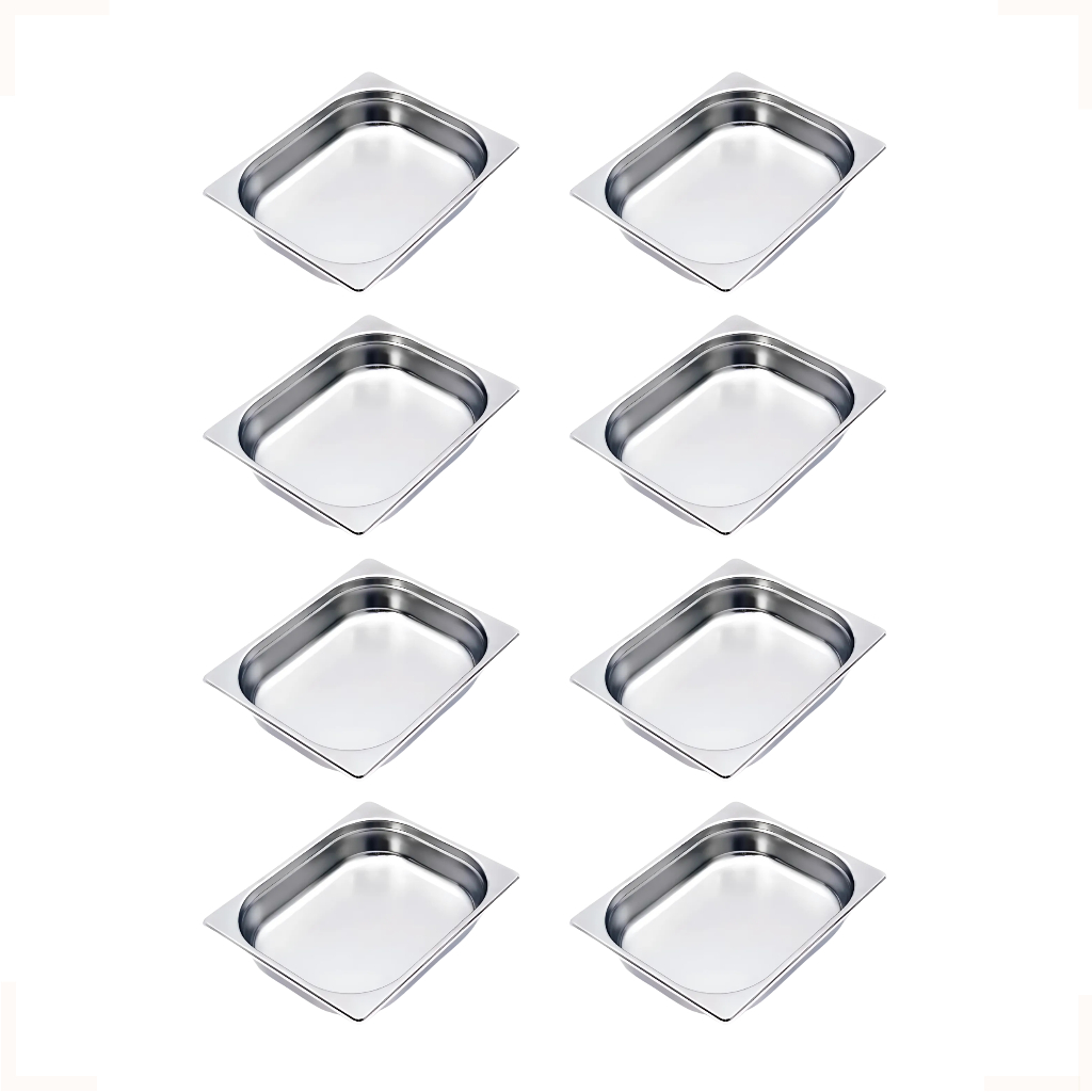 Kit 8 Cubas Gastronômica Gn 1/2 X 65 Mm Rechaud Buffet Self Service