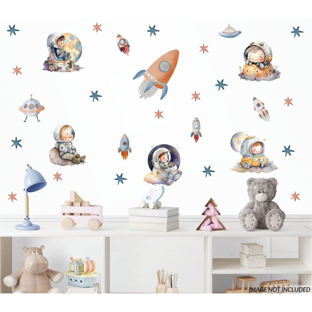 Adesivo de Parede Astronautas Bebês Cute no Espaço https://youtube.com/shorts/uhoWwwmU9Fk
