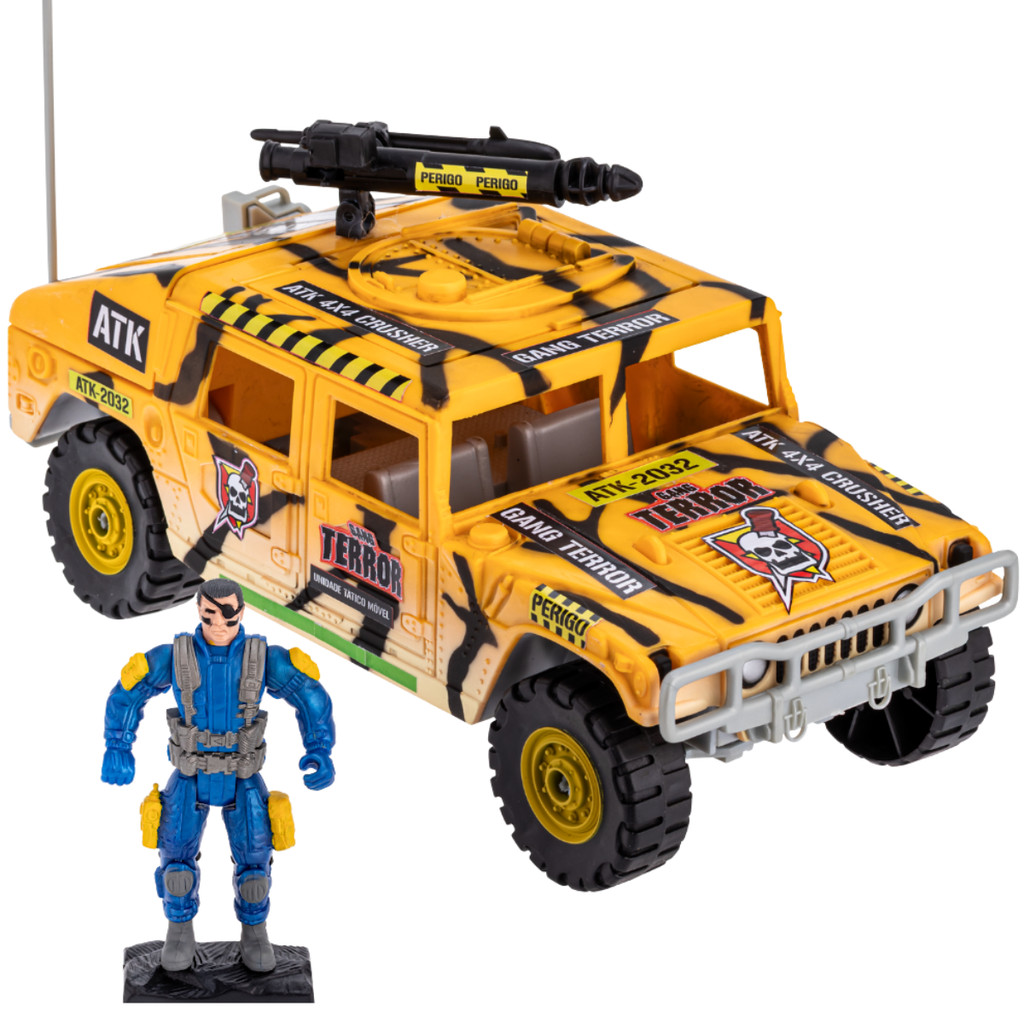 SOS Commandos Ataque Terror Carro Carrinho Militar C/ Boneco Brinquedo Ação Comandos 829 Gulliver
