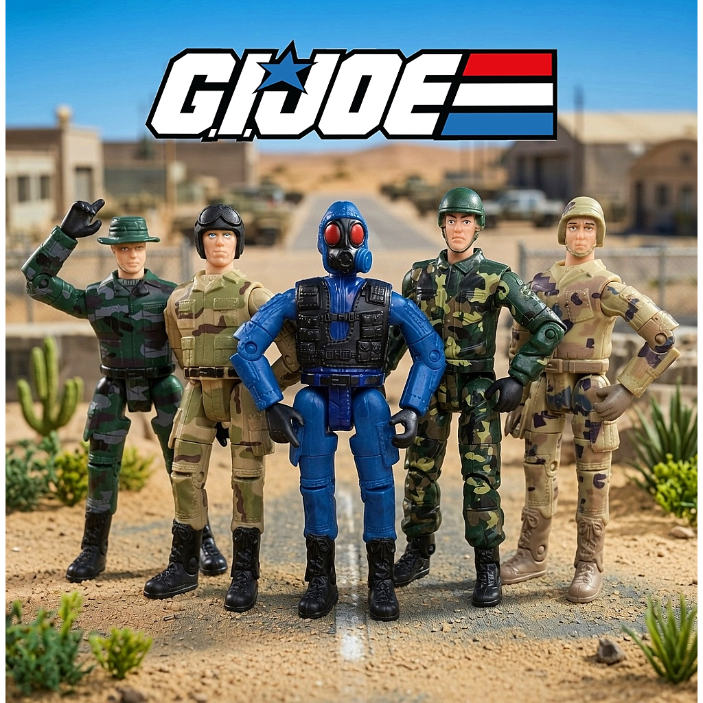 Lote 5 Bonecos Estilo G.I. JOE / Comandos em Ação / SOS Commandos Soldados de brinquedo articulados 10cm aproximadamente
