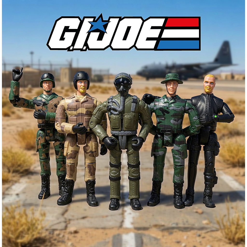 Lote 5 Bonecos Estilo G.I. JOE / Comandos em Ação / SOS Commandos Soldados de brinquedo articulados 10cm aproximadamente