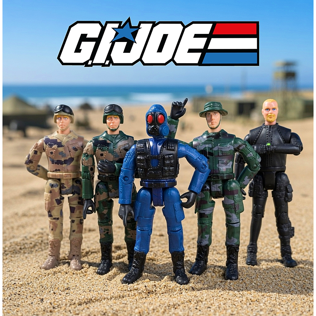 Lote 5 Bonecos Estilo G.I. JOE / Comandos em Ação / SOS Commandos Soldados de brinquedo articulados 10cm aproximadamente