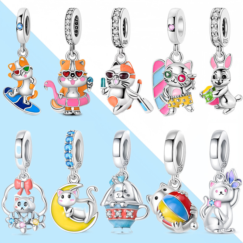 Berloques pulseira S925 prata esterlina pingente novo Design adequado para pulseira DIY jóias fazendo