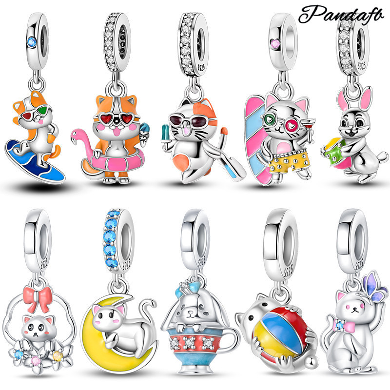 Berloque925 prata esterlina pingente Design Original adequado para pulseira DIY jóias charme