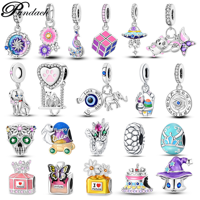 Berloques S925 Pingente de Prata Design de Moda Adequado para Pulseira de 3MM Fabricação de Joias DIY