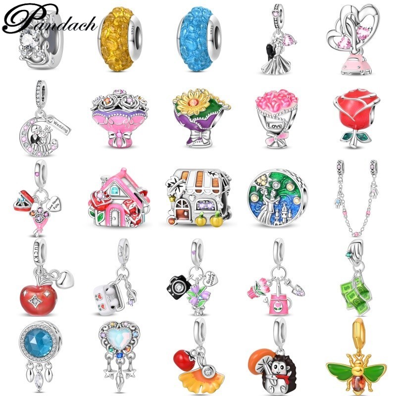 Pulseira Original charme s925 prata Design requintado charme romântico compatível pulseira DIY jóias fazendo