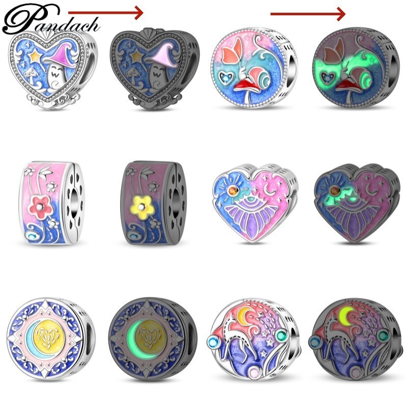 Design Original s925 prata brilhante charme cogumelo mágico floresta contas pulseira compatível DIY