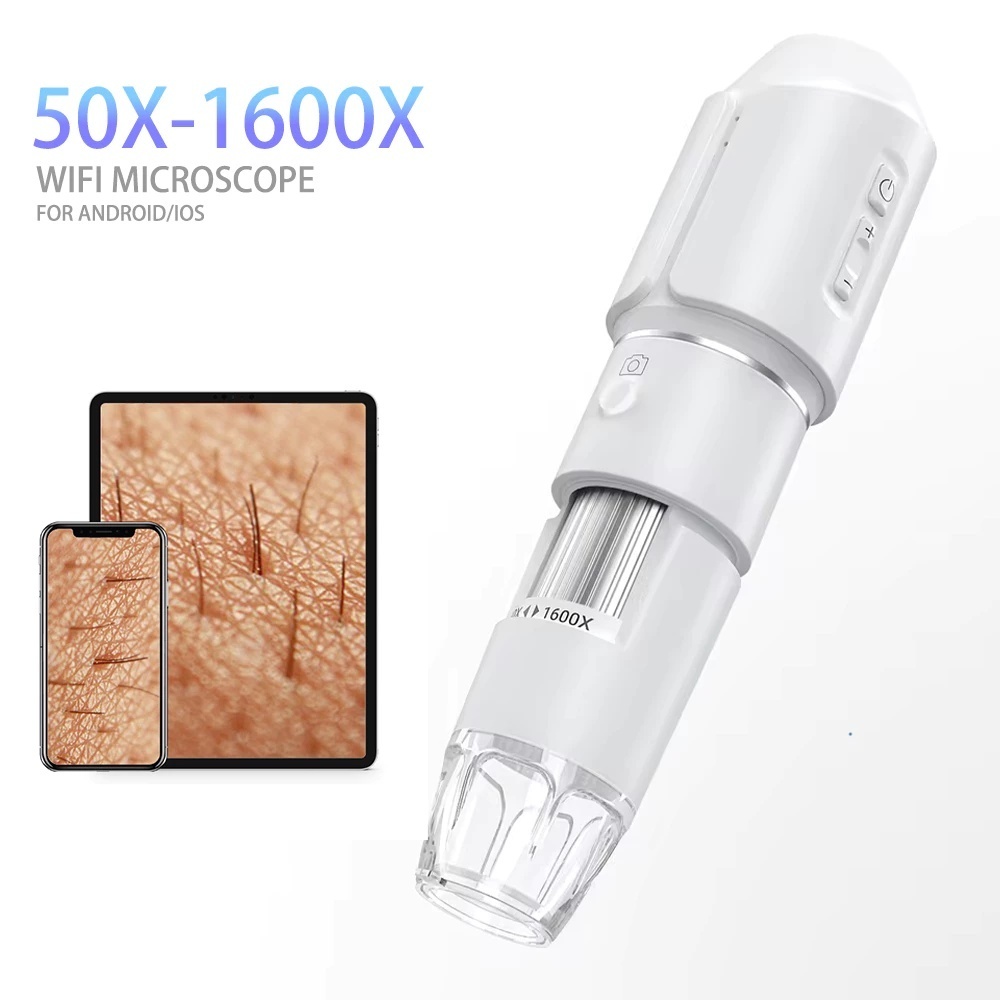 Microscópio Digital Sem Fio 1600X Beleza Lupa Eletrônica Mini Câmera Portátil 8 LED Para IOS Android