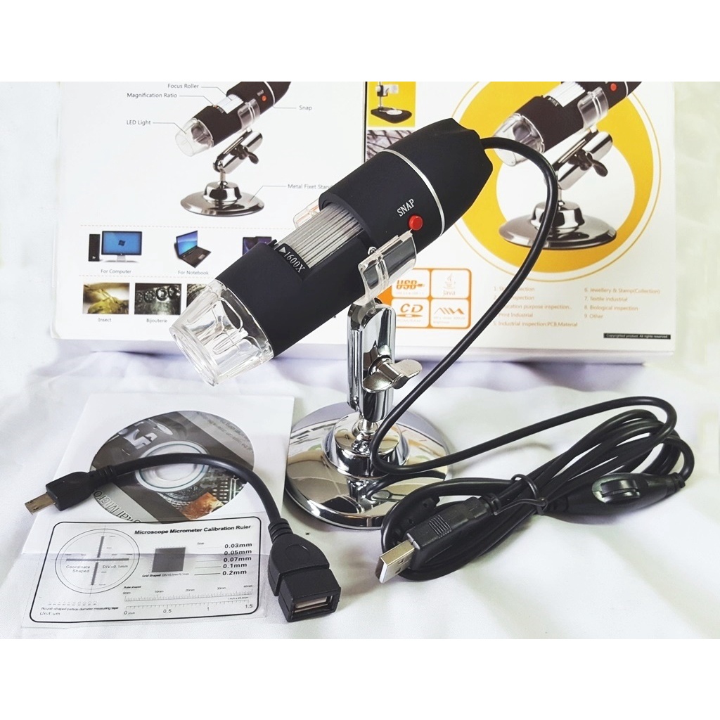 Microscópio Digital USB 1600x + Cabo OTG original Para Celular Android
