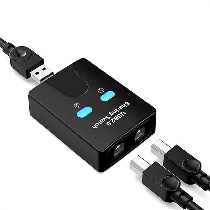 Abongbanghn USB2.0 2 Portas Hub USB Switch Impressora Sharer Twoputers Splitter U In Share Dispositivo De Disco De Compa