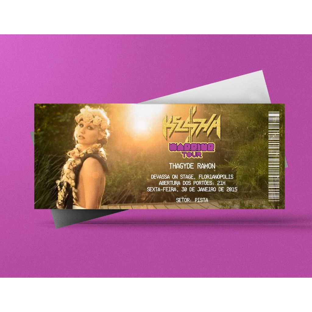 Ingresso Holográfico Personalizado Kesha - Warrior Tour