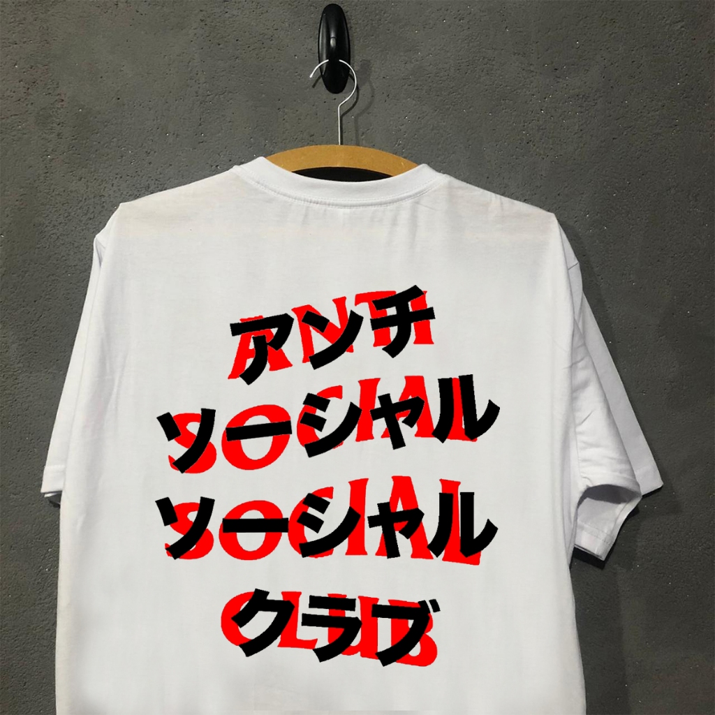 Camiseta Anti Social Cat cafe algodão premium Social Clube Escritas Japonesa Chinesa camisa ASSC Oriental