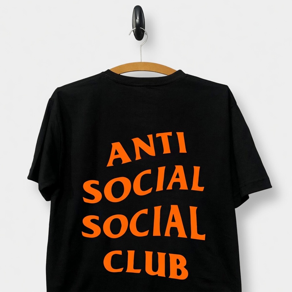 Camiseta Masculina AS SC Paranoid Streetwear 100% Algodão Premium Alta Qualidade Anti Social Legendários Camisa Laranja
